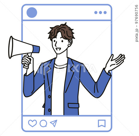 SNSで宣伝する男性 97690756