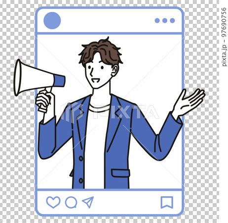 SNSで宣伝する男性 97690756