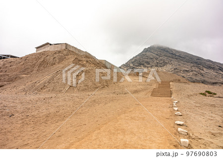 Huaca de la Luna archaeological site in Peru near Trujillo 97690803