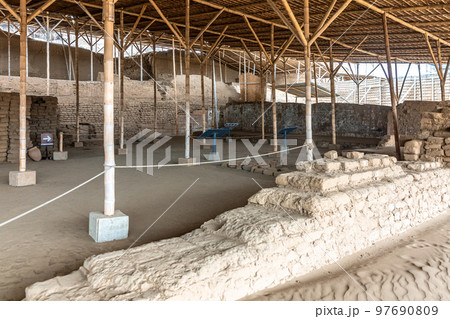Huaca de la Luna archaeological site in Peru near Trujillo 97690809
