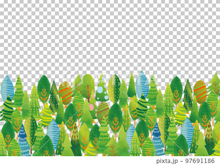 北欧風　かわいい木々いっぱいフレーム 97691186