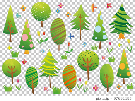 北欧風 かわいい木々セット2 北欧風 かわいい木々セット2 97691195