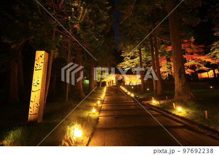 世界遺産 中尊寺 紅葉ライトアップ 世界遺産 中尊寺 紅葉ライトアップ 97692238