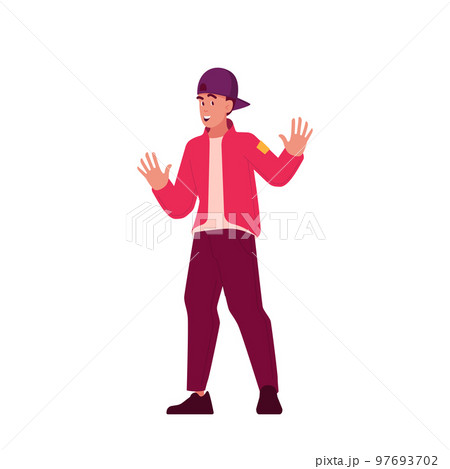 Negative Emotions, Communication, Body Language, Bad Feelings Expression Concept. Teen Male Character Showing Refusal 97693702