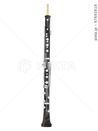 シンプルでおしゃれなオーボエのリアル水彩イラスト素材 97693819