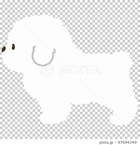 Sideways simple and cute Bichon Frize illustration No main line Sideways simple and cute Bichon Frize illustration No main line 97694349