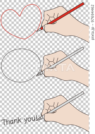 ペンでハート、丸、 thankyouを書く セット ペンでハート、丸、 thankyouを書く セット 97694462