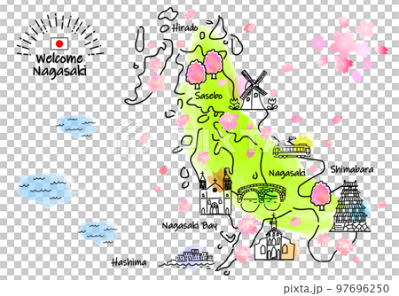 長崎縣春季旅遊景點簡筆劃插圖圖 長崎縣春季旅遊景點簡筆劃插圖圖 97696250