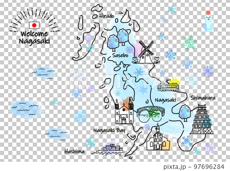 冬季長崎縣觀光景點簡筆劃插圖圖 冬季長崎縣觀光景點簡筆劃插圖圖 97696284
