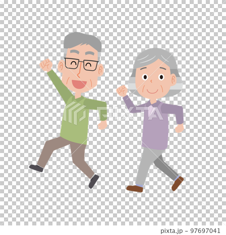 高高興興地走的年長夫婦 高高興興地走的年長夫婦 97697041