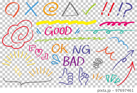Marubatsu handwritten emphasizing decoration colorful Marubatsu handwritten emphasizing decoration colorful 97697461