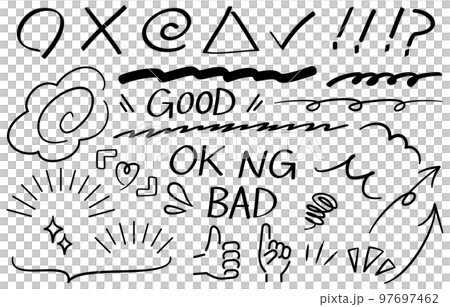 Marubatsu handwritten emphasizing decoration black Marubatsu handwritten emphasizing decoration black 97697462
