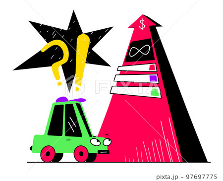 The rise in gasoline prices - colorful flat design style illustration 97697775