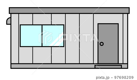 プレハブ式の現場事務所などに使われる小屋のイラスト素材 [97698209] - PIXTA