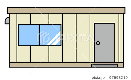 プレハブ式の現場事務所などに使われる小屋のイラスト素材 [97698210] - PIXTA