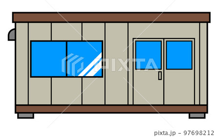 プレハブ式の現場事務所などに使われる小屋のイラスト素材 [97698212] - PIXTA