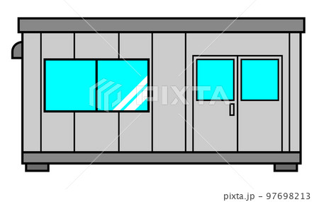 プレハブ式の現場事務所などに使われる小屋のイラスト素材 [97698213] - PIXTA