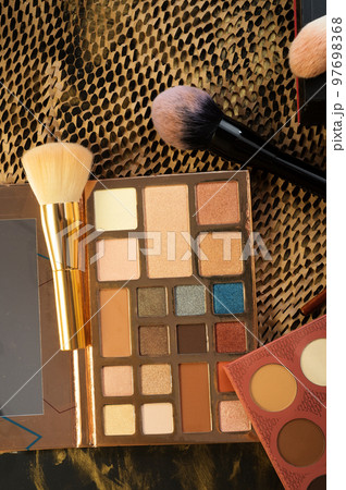 fashion set of new cosmetics palettes. happy unpacking 97698368