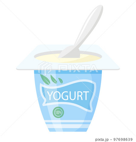 Vector fresh yogurt container and plastic spoon isolated on white background Vector fresh yogurt container and plastic spoon isolated on white background 97698639