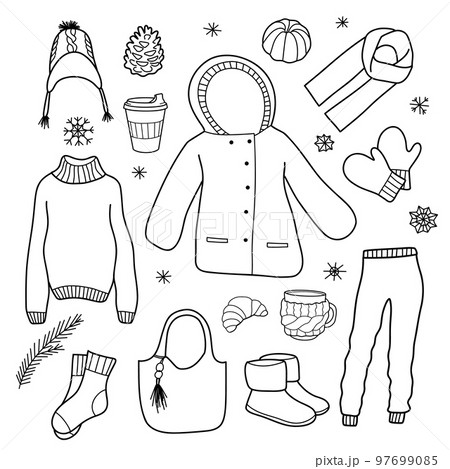 Drawing of winter clearance clothes