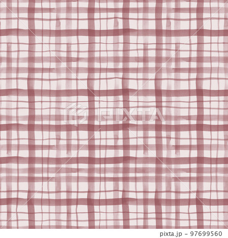 Watercolor pink checkered seamless pattern. Hand drawn stripe texture. Watercolor pink checkered seamless pattern. Hand drawn stripe texture. 97699560