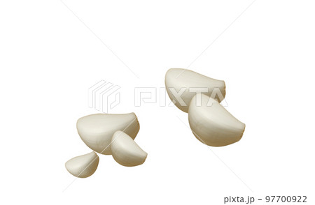 garlic cloves isolated on white background, healthy eating, copy space. Healthy food. Banner, cover, mockup 97700922