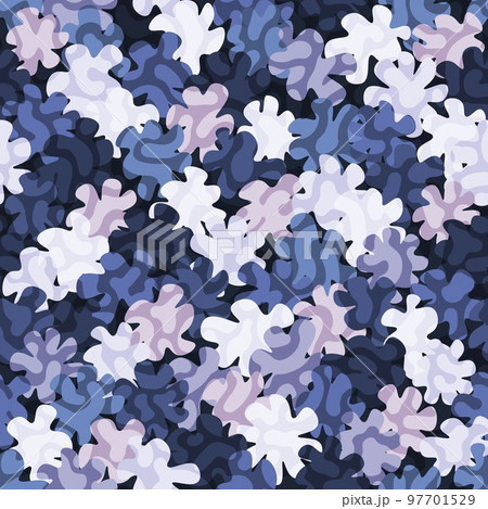 Camouflage pattern background. Classic clothing style masking camo repeat print 97701529
