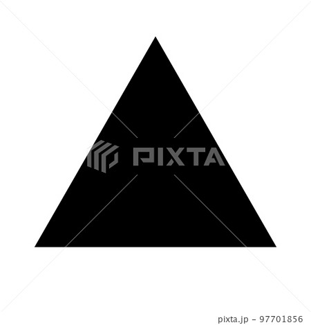 黒い三角形のシルエットアイコン。ベクター。 黒い三角形のシルエットアイコン。ベクター。 97701856