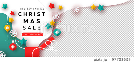 Special christmas sale template papercut open gift Special christmas sale template papercut open gift 97703632
