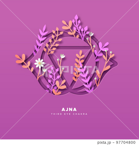 Paper cut nature yoga third eye chakra symbol 97704800