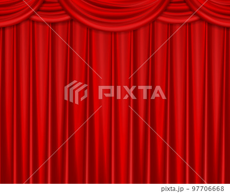 緞帳　赤いカーテンの背景素材 97706668