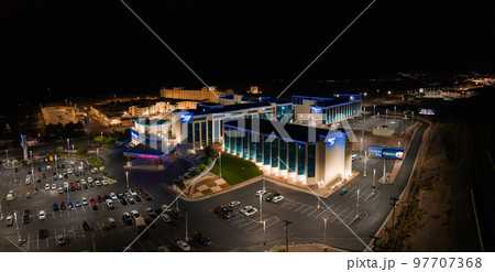 Aerial view of the Wendover city near Bonneville Salt Flats in Nevada. Aerial view of the Wendover city near Bonneville Salt Flats in Nevada. 97707368