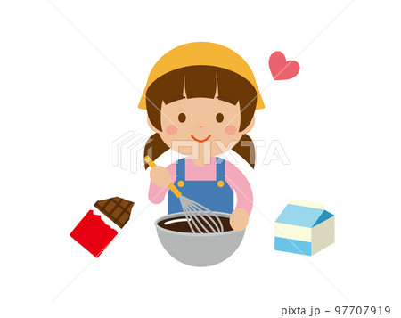 お菓子作りをする女の子 97707919