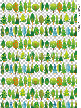 北欧風　かわいい木々パターン 縦 97708524