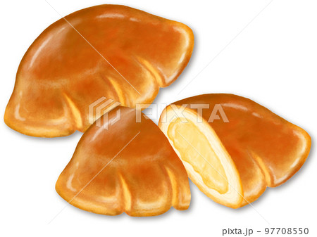 パンの断面_クリームパン 97708550