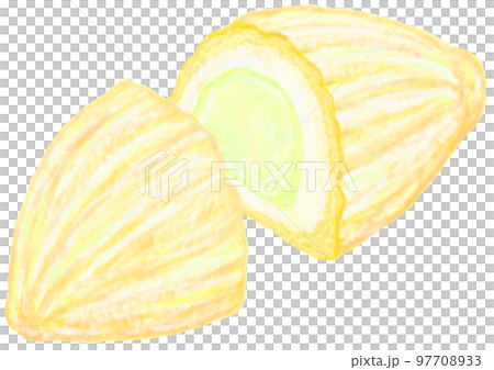 メロンパン_ラグビーボール型_断面クリーム 97708933
