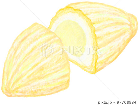 メロンパン_ラグビーボール型_断面こしあん_メロンパンのイラスト 97708934