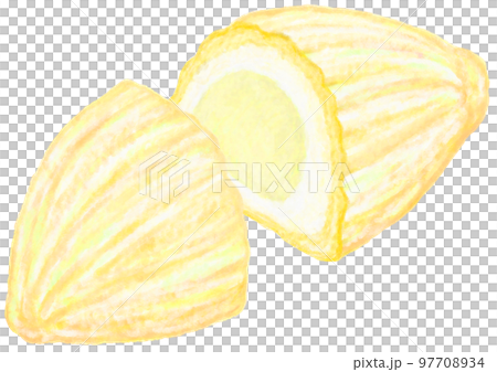 メロンパン_ラグビーボール型_断面こしあん_メロンパンのイラスト 97708934