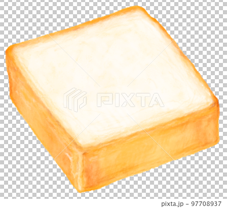 厚切り食パン_食パン一枚_食パンのイラスト_ 焼いていない食パン 97708937
