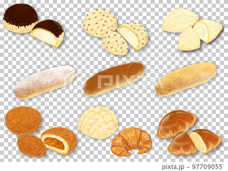 Various bread set_Illustrations of various breads 97709055