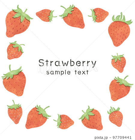 いちごの四角フレームイラスト素材 97709441