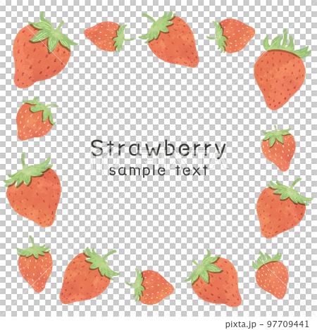 いちごの四角フレームイラスト素材 97709441