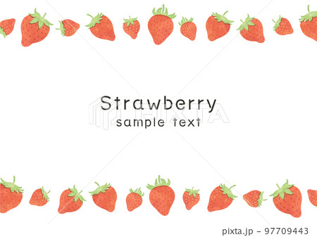 いちごの横ラインフレームイラスト 97709443
