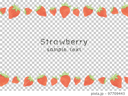 いちごの横ラインフレームイラスト 97709443