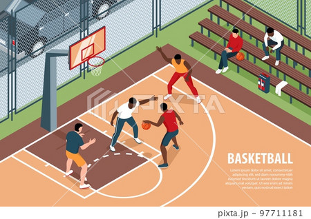 Isometric Basketball Horizontal Background Isometric Basketball Horizontal Background 97711181