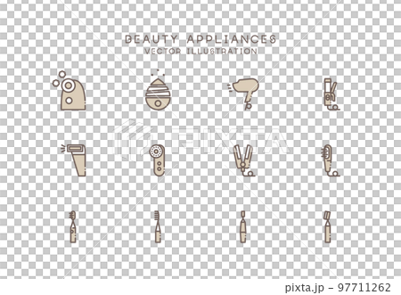 Beauty appliance icon set black two tone Beauty appliance icon set black two tone 97711262