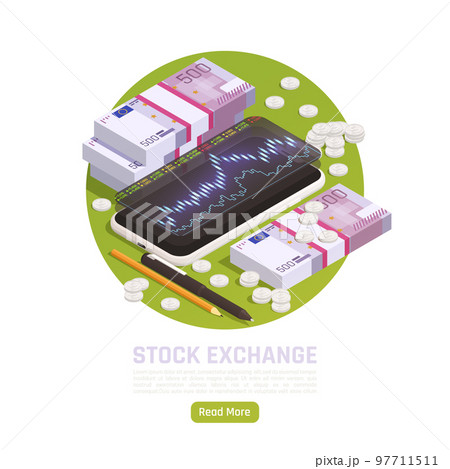 Stock Exchange Isometric Background 97711511