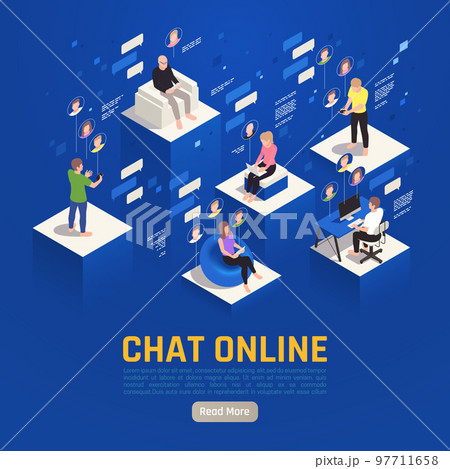 Chat Online Isometric Background Chat Online Isometric Background 97711658