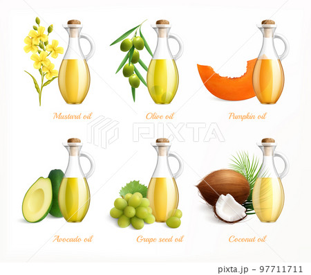 Food Oils Realistic Icon Set 97711711