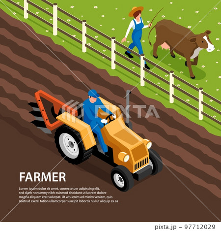 Farmer Ranch Isometric Composition Farmer Ranch Isometric Composition 97712029